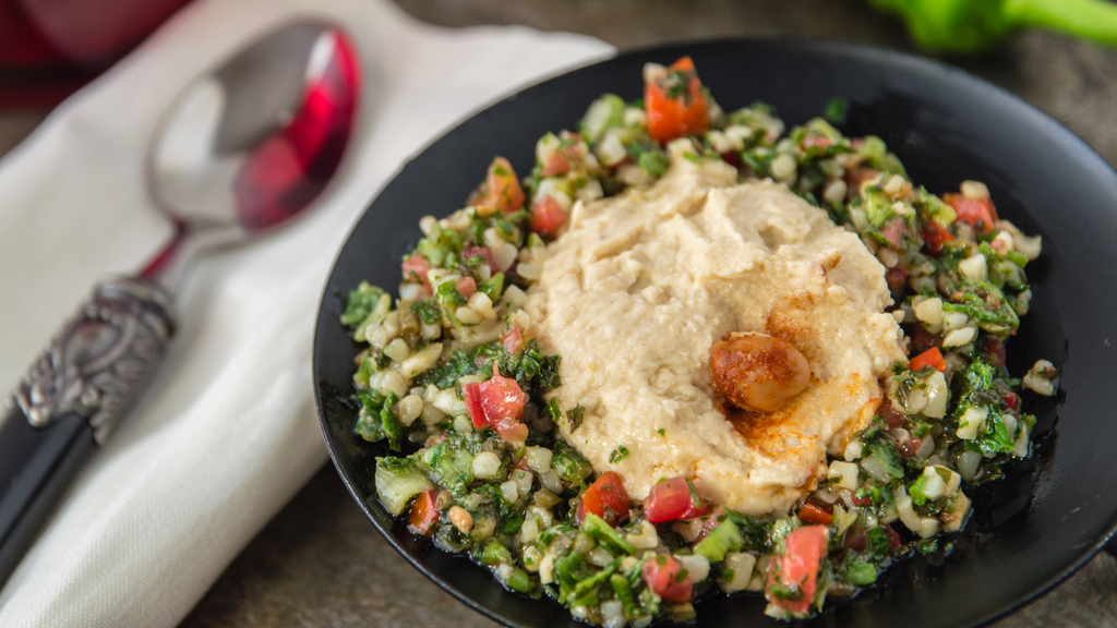 Farr Tabbouleh with Feta & Hummus