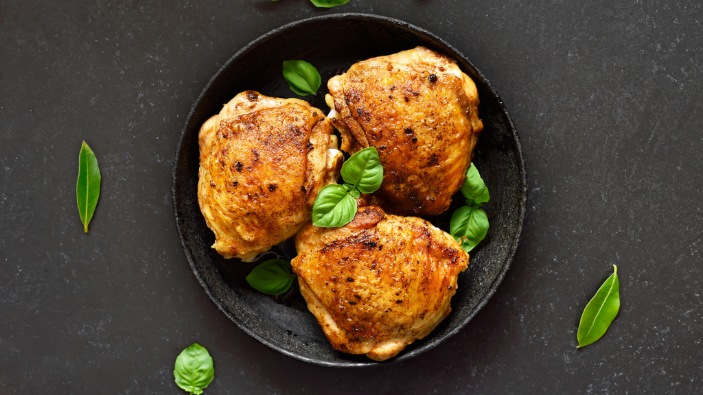 Crispy Chicken Thighs with Roasted Broccolini