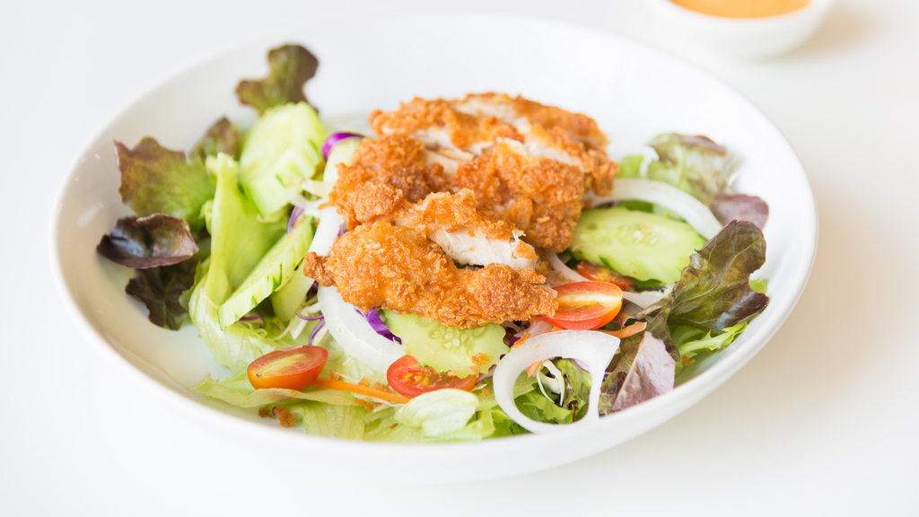 Buttermilk Fried Chicken Salad with Green Goddess Dressing