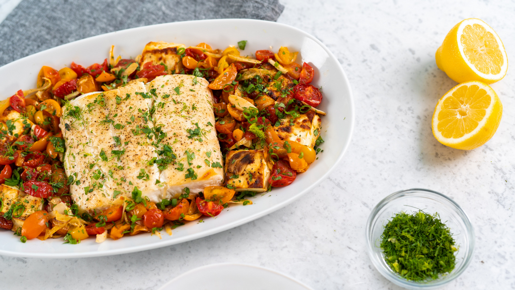 Slow Roasted Halibut with Fennel & Tomato