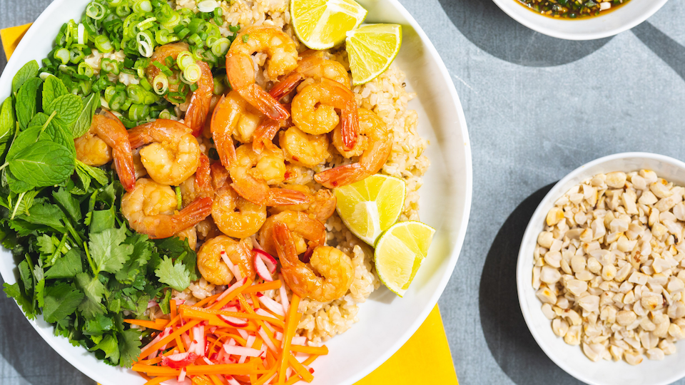 Vietnamese Lemongrass Shrimp Bowl