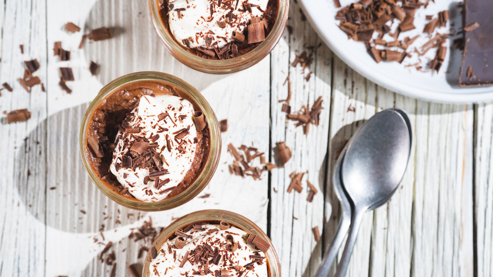 Dark Chocolate Mousse with Orange Scented Shortbread